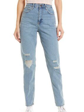 BDG Urban Outfitters Deconstructed Mom Jeans High Rise 100% Cotton Size 29 NEW